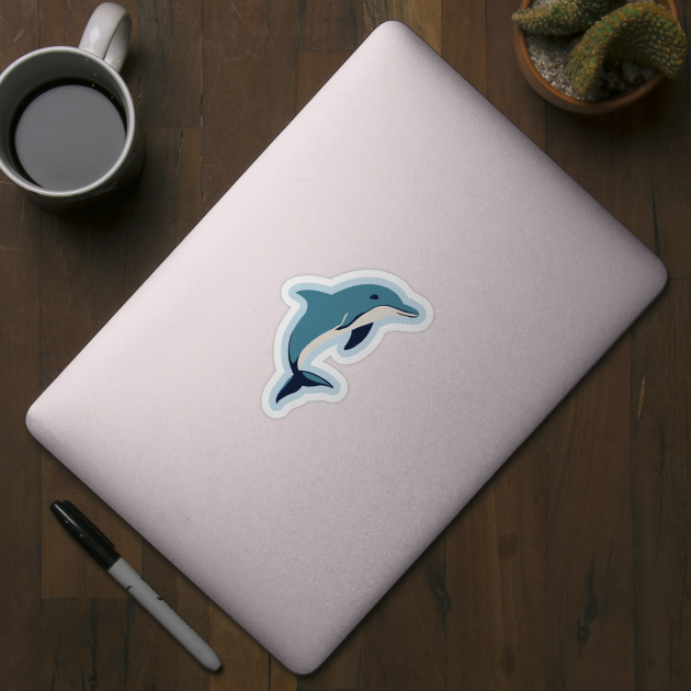 Minimalist Dolphin – Ocean Lover & Beach Gift by DonWillisJrArt